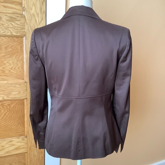 JONES NEW YORK Brown Stretch Satin Hourglass Blazer Size 4 - Picture 4 of 14